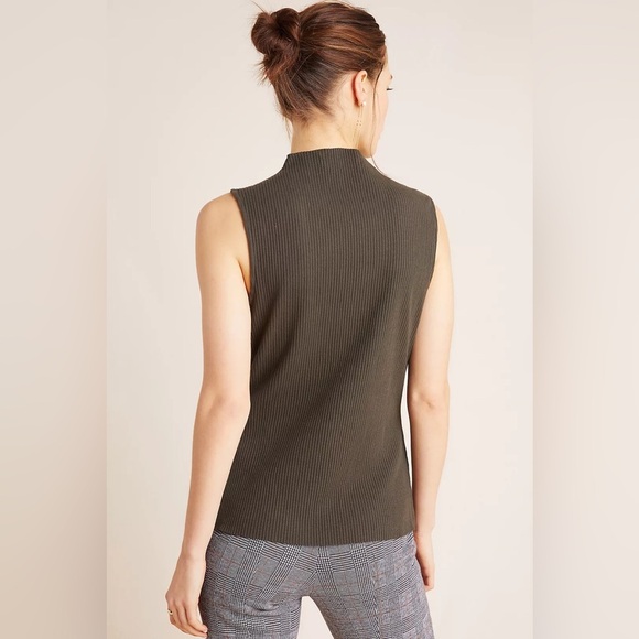 Antropologie Sleeveless Ribbed Mock Neck Top- size xs - Picture 3 of 9